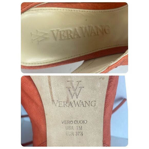 Vera Wang Lace Up Slingback Platform Heeled Sandals 7 - Picture 8 of 15